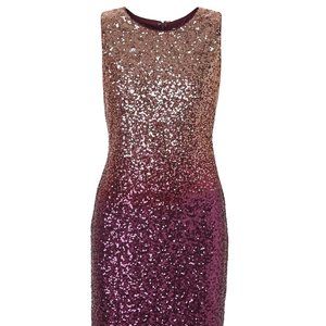 Ombre Sequin Shift Dress
